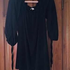 Chic Black Ruffled Dress